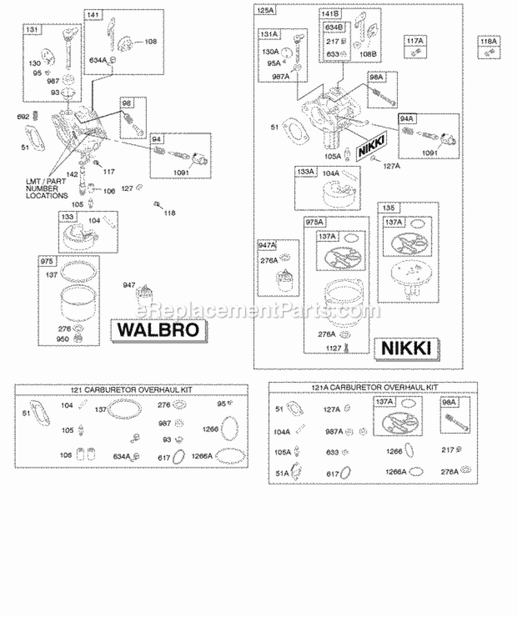 Carburetor Fuel Supply Kit - Carburetor Overhaul Diagram and Parts List for 31Q777-0036-E1  Briggs and Stratton Engine